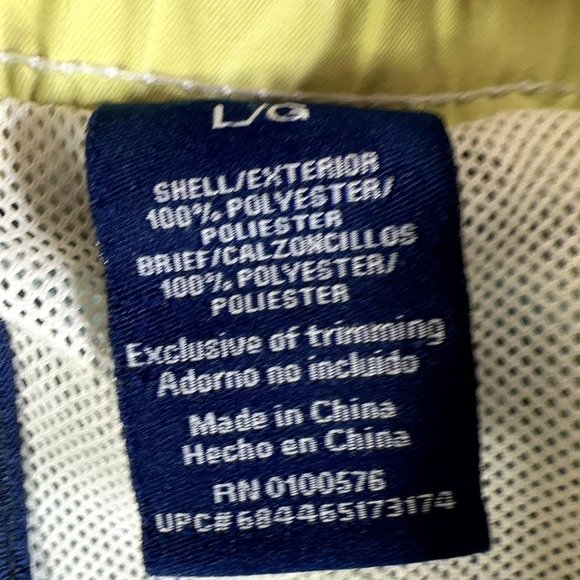 Caribbean Joe Mens Swim Trunks Large Aqua Green Gray Plaid Hawaiian Pocket GUC - Picture 4 of 14